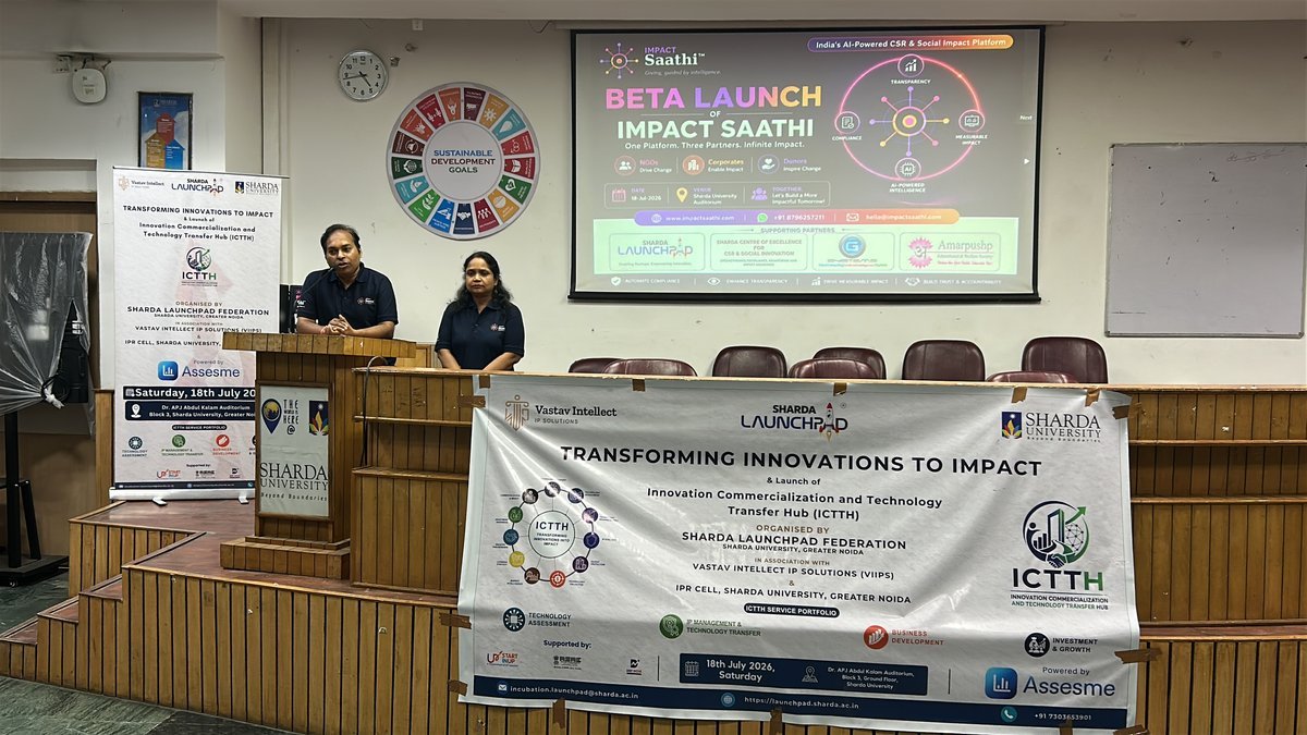 Presentation at podium